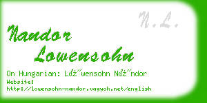 nandor lowensohn business card